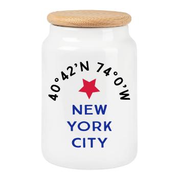 New York City - Keksdose mit Holzdeckel - Weiß - Vorne