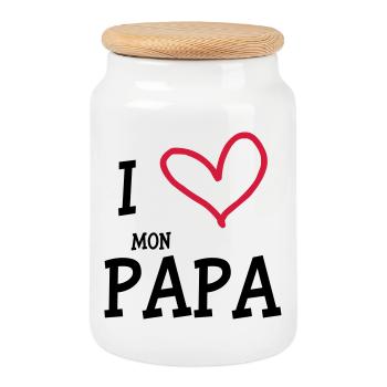 I Love My Dad - Cookie Jar with Wooden Lid - white - Front