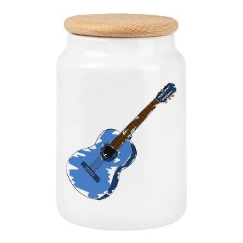 Gitarre Gitarrist Musiker - Keksdose mit Holzdeckel - Weiß - Vorne