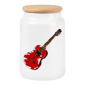 Gitarre Gitarrist Musiker - Keksdose mit Holzdeckel - Weiß - Vorne