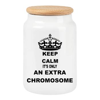 Beruhige dich, es ist nur ein zusätzliches Chromosom # - Keksdose mit Holzdeckel - Weiß - Vorne