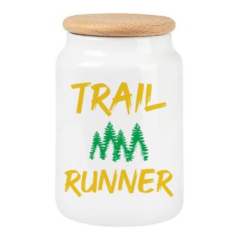 Trail Runner - Cookie Jar with Wooden Lid - white - Front