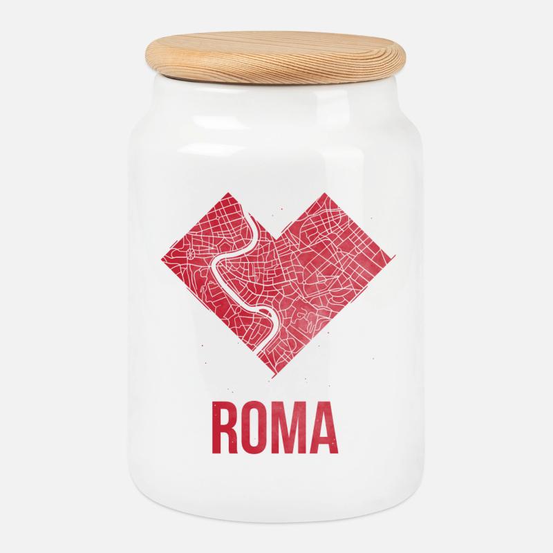 Roma - Keksdose mit Holzdeckel - Weiß