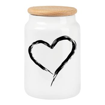 herz liebe Braut lieben rahmen hochzeit lol big es - Keksdose mit Holzdeckel - Weiß - Vorne