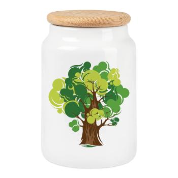 baum Natur nature bio illustration Wald Wälder - Keksdose mit Holzdeckel - Weiß - Vorne