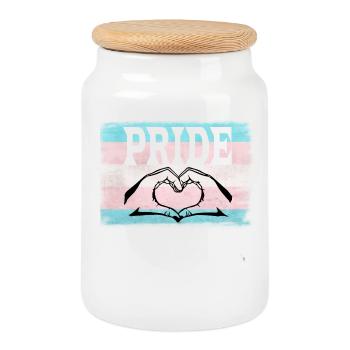 Transgender Pride - Keksdose mit Holzdeckel - Weiß - Vorne