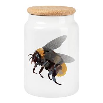 Heike, die Hummel - Keksdose mit Holzdeckel - Weiß - Vorne