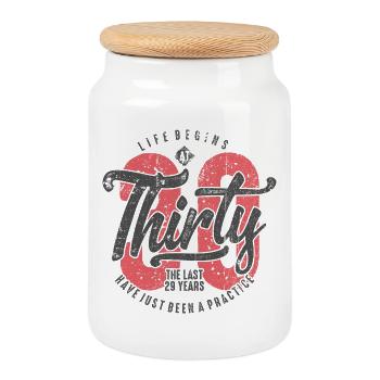 La vie commence à trente thés - Boîte à biscuits avec couvercle en bois - blanc - Devant