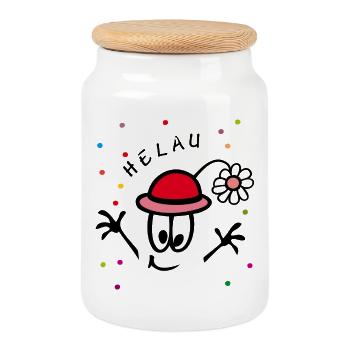 Karneval, Fasching, Comic - Keksdose mit Holzdeckel - Weiß - Vorne