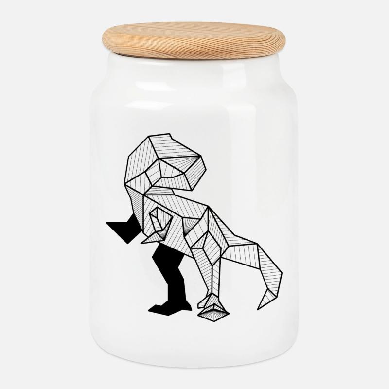 Trex - Cookie Jar with Wooden Lid - white