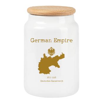 German Empire - Keksdose mit Holzdeckel - Weiß - Vorne