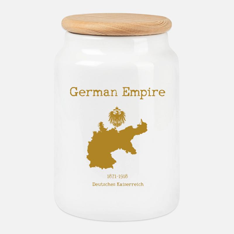 German Empire - Keksdose mit Holzdeckel - Weiß