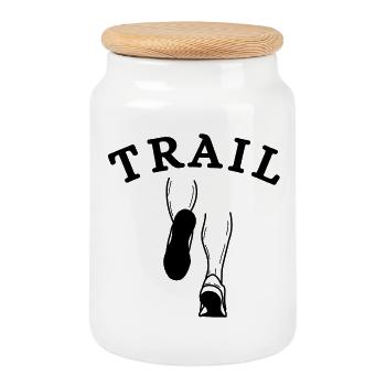 Trail, Trailrunning-Fan, Trailrunning - Keksdose mit Holzdeckel - Weiß - Vorne