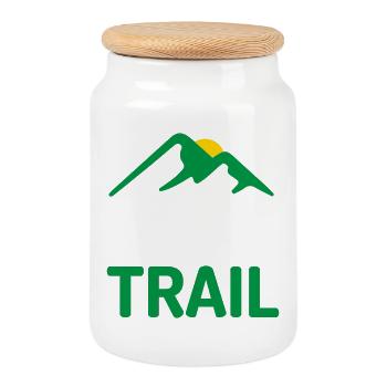 Ultra Trail - Boîte à biscuits avec couvercle en bois - blanc - Devant