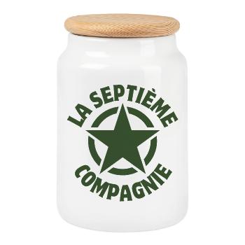 la septième compagnie, film culte, militaire - Boîte à biscuits avec couvercle en bois - blanc - Devant
