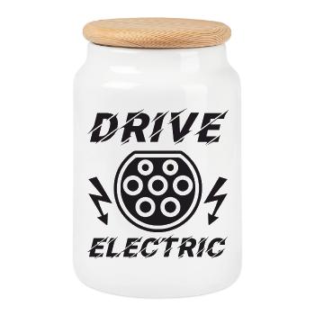 Conduite électrique Type 2 Plug Supercharge Electric - Boîte à biscuits avec couvercle en bois - blanc - Devant