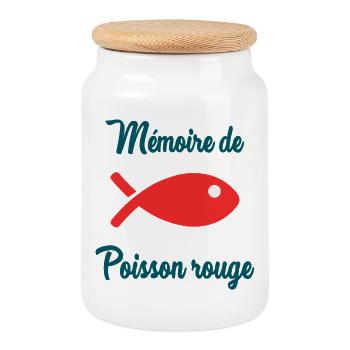 POISSON ROUGE. POISSON. MEMOIRE - Boîte à biscuits avec couvercle en bois - blanc - Devant