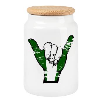 Drapeau du Nigeria Symbole de surf utilisé - Boîte à biscuits avec couvercle en bois - blanc - Devant