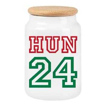 Hungary Magyarorszag Ungarn - Keksdose mit Holzdeckel - Weiß - Vorne