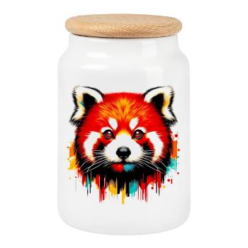 Kleiner Panda - Keksdose mit Holzdeckel - Weiß - Vorne
