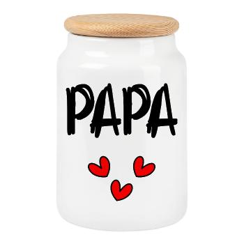 HAPPY FATHER'S DAY. DAD. FATHER's DAY - Cookie Jar with Wooden Lid - white - Front