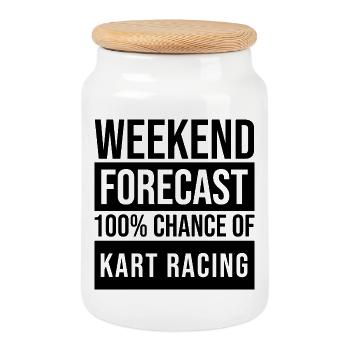 Karting Karting Karting - Keksdose mit Holzdeckel - Weiß - Vorne