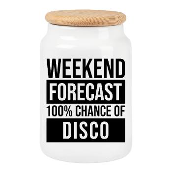 discothèque - Boîte à biscuits avec couvercle en bois - blanc - Devant