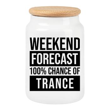 Trance - Cookie Jar with Wooden Lid - white - Front