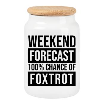 Foxtrot Foxtrot Foxtrot - Boîte à biscuits avec couvercle en bois - blanc - Devant