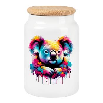 Koala - Keksdose mit Holzdeckel - Weiß - Vorne