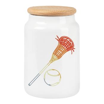 Lacrosse Vintage Look - Cookie Jar with Wooden Lid - white - Front