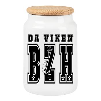 da viken BZH - Boîte à biscuits avec couvercle en bois - blanc - Devant