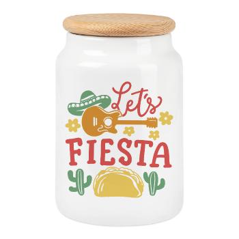 Lass uns Feiern Cinco de Mayo Party - Keksdose mit Holzdeckel - Weiß - Vorne