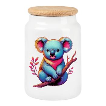 Koala - Keksdose mit Holzdeckel - Weiß - Vorne