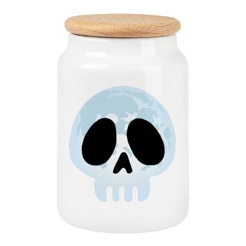 Skull of the Moon - Cookie Jar with Wooden Lid - white - Front