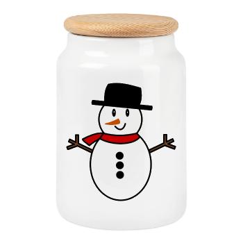 ICH KANN NICHT. SKI. SKI. SCHLÄGER. SCHNEE. SNOWBOARDEN - Keksdose mit Holzdeckel - Weiß - Vorne