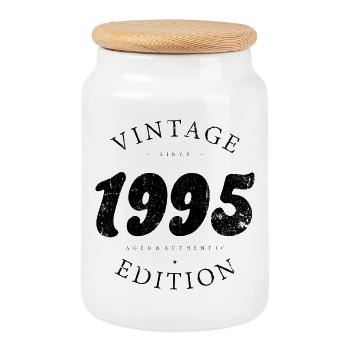 Édition Millésime 1995 - Boîte à biscuits avec couvercle en bois - blanc - Devant