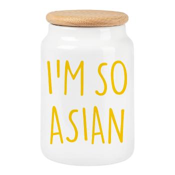 I'M SO ASIAN Asiatisch Asien - Keksdose mit Holzdeckel - Weiß - Vorne