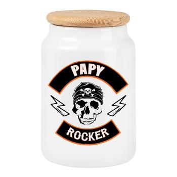 Grandpa rocker - Cookie Jar with Wooden Lid - white - Front