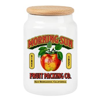 Morning Sun Fruit Label - Keksdose mit Holzdeckel - Weiß - Vorne