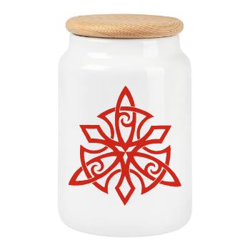 Ailes vikings rouges - Boîte à biscuits avec couvercle en bois - blanc - Devant
