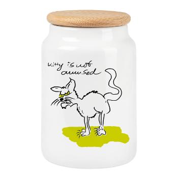 kitty - Keksdose mit Holzdeckel - Weiß - Vorne