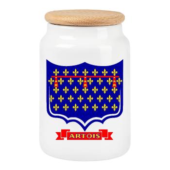 Artois - Boîte à biscuits avec couvercle en bois - blanc - Devant