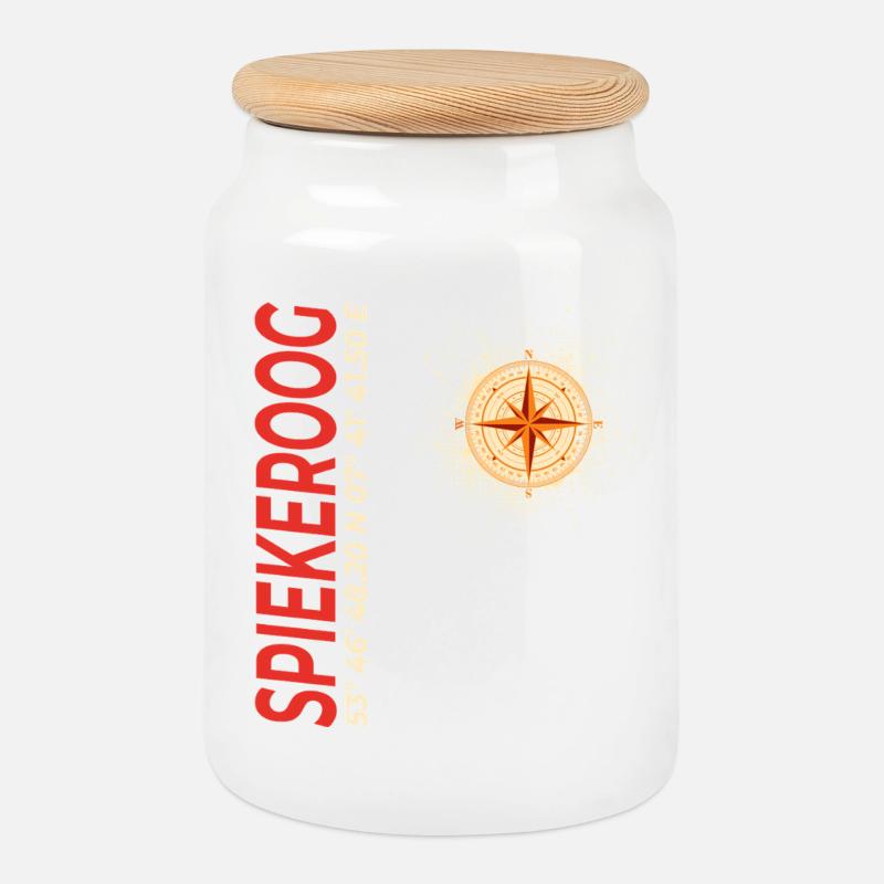 Spiekeroog - Keksdose mit Holzdeckel - Weiß