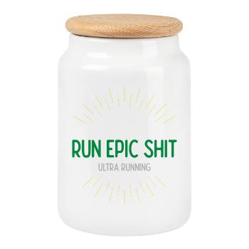 Run Epic Shit - Ultra Running - Keksdose mit Holzdeckel - Weiß - Vorne