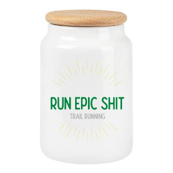 Run Epic Shit - Trailrunning - Keksdose mit Holzdeckel - Weiß - Vorne