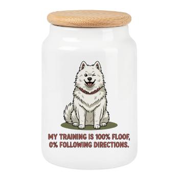 Mein Training: 100% Plüsch, 0% Anweisungen befolge - Keksdose mit Holzdeckel - Weiß - Vorne