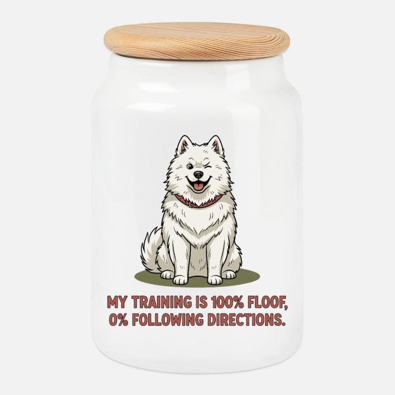 Mein Training: 100% Plüsch, 0% Anweisungen befolge - Keksdose mit Holzdeckel - Weiß