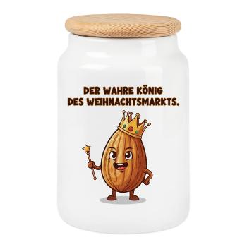 The true king of the Christmas market - Cookie Jar with Wooden Lid - white - Front