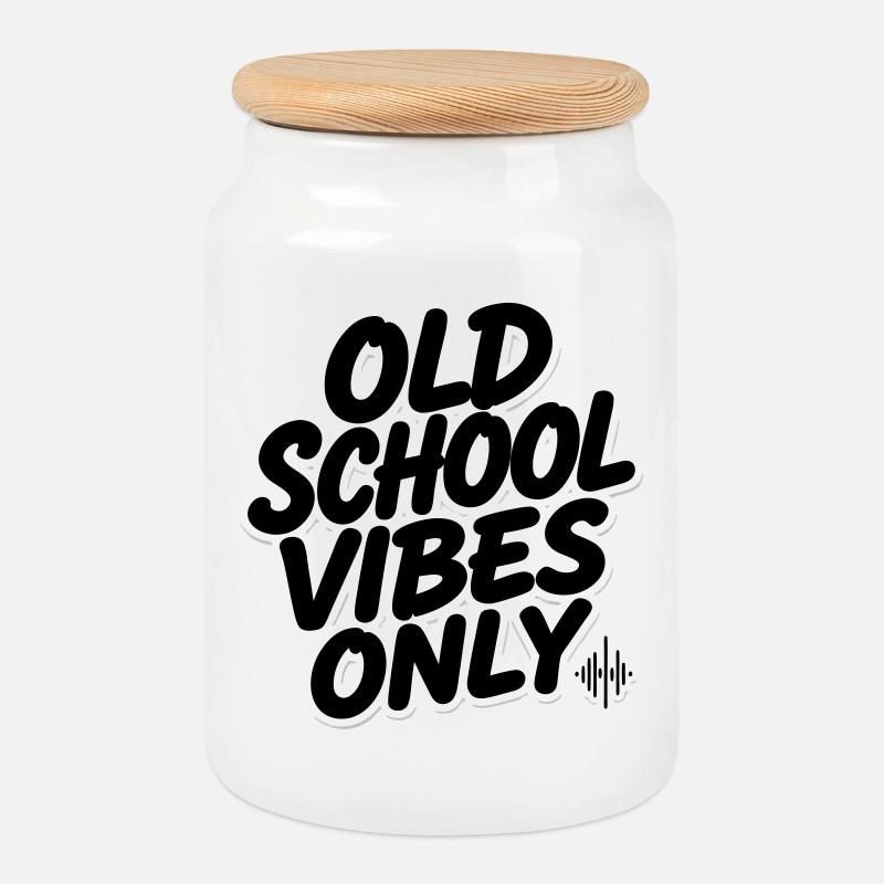 OLD SCHOOL VIBES only  - Keksdose mit Holzdeckel - Weiß